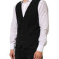 Black Cotton Waistcoat Dress Men Formal Vest