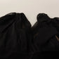Black Silk Tulle Long Sleeve V-neck Dress