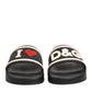 Black Rubber Slides Sandals Beachwear Shoes