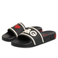 Black Rubber Slides Sandals Beachwear Shoes