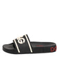 Black Rubber Slides Sandals Beachwear Shoes