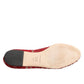 Red Lace Crystal Ballet Flats Loafers Shoes