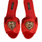 Red Devotion Lace Flats Slip On Sandals Shoes