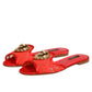 Red Devotion Lace Flats Slip On Sandals Shoes