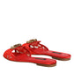 Red Devotion Lace Flats Slip On Sandals Shoes