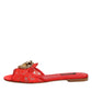 Red Devotion Lace Flats Slip On Sandals Shoes