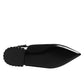 Black Crystal Charmeuse Slingback Shoes