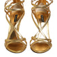Gold Leather Keira Heels Sandals Shoes