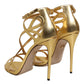 Gold Leather Keira Heels Sandals Shoes