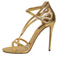Gold Leather Keira Heels Sandals Shoes