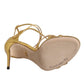 Gold Leather Keira Heels Sandals Shoes