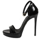 Black Leather Platform Keira Sandals Shoes