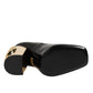 Black Gold Patent Leather Logo Heels Pumps Shoes