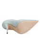 Mint Green Leather Stiletto Heels Pumps Shoes