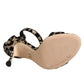 Gold Leopard Ankle Strap Heels Sandals Shoes