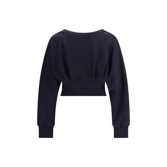 Cotton Sweatshirt with Corset Detail
