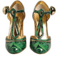Green Patent Leather Vally Heels Pumps Shoes