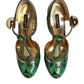 Green Patent Leather Vally Heels Pumps Shoes