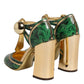 Green Patent Leather Vally Heels Pumps Shoes