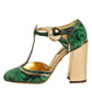 Green Patent Leather Vally Heels Pumps Shoes