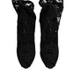 Black Stretch Taormina Lace Boots Shoes