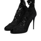 Black Stretch Taormina Lace Boots Shoes