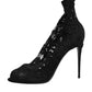 Black Stretch Taormina Lace Boots Shoes