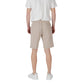 Beige Polyester Bermuda