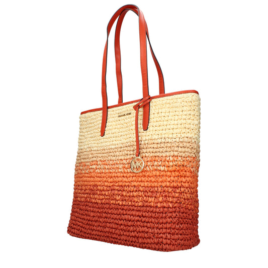 Orange Raffia Shoulder Bags