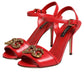 Red Leather DG AMORE Heels Sandals Shoes