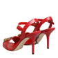 Red Leather DG AMORE Heels Sandals Shoes