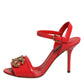 Red Leather DG AMORE Heels Sandals Shoes