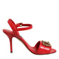 Red Leather DG AMORE Heels Sandals Shoes