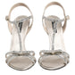 Silver Strass Ankle Strap Heels Sandals Shoes