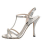 Silver Strass Ankle Strap Heels Sandals Shoes