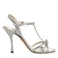 Silver Strass Ankle Strap Heels Sandals Shoes