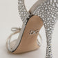 Silver Strass Ankle Strap Heels Sandals Shoes