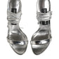 Silver Strappy High Heels Sandals Shoes