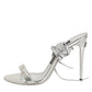 Silver Strappy High Heels Sandals Shoes