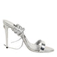Silver Strappy High Heels Sandals Shoes