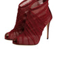 Red Tulle Ankle Boots Stiletto Heels Shoes