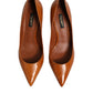 Brown Leather Kitten Heels Pumps Shoes