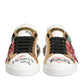 White Leather Floral Studded Sneakers Shoes