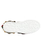 White Leather Floral Studded Sneakers Shoes