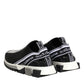 Black Silver Slip On Sorrento Sneakers Shoes