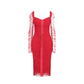 Silk Ruched Tulle Midi Dress