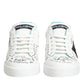 White Leather Graffiti Low Top Sneakers Shoes