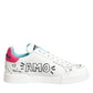 White Leather Graffiti Low Top Sneakers Shoes