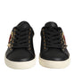 Black Leather Sacred Heart Sneakers Shoes