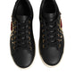 Black Leather Sacred Heart Sneakers Shoes